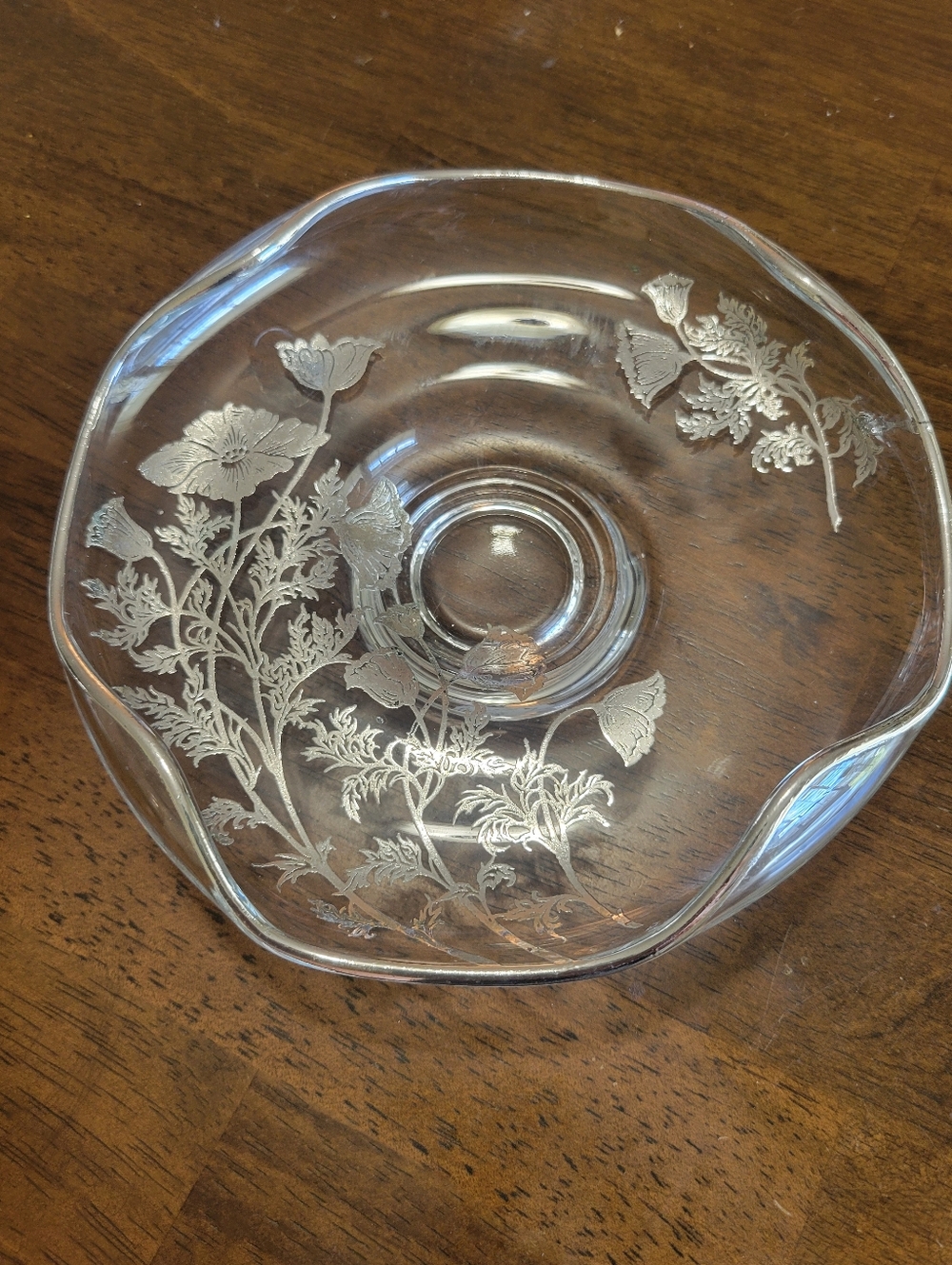 Vintage Silver City Sterling Overlay Candy Dish